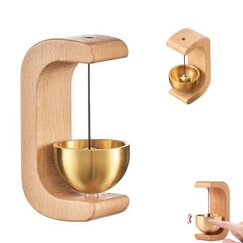 DIYCUT Timbre Magnético, Campana Puerta de Madera, Campana Magnética en Forma de C, Timbre Retro sin Taladrar, para el Hogar, Tienda, Refrigerador, Puertas, Entrada