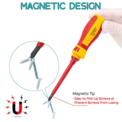 RDEER 1000V Insulated Screwdriver Set CR-V Magnetic Phillips Slotted Pozidriv Torx Screwdriver