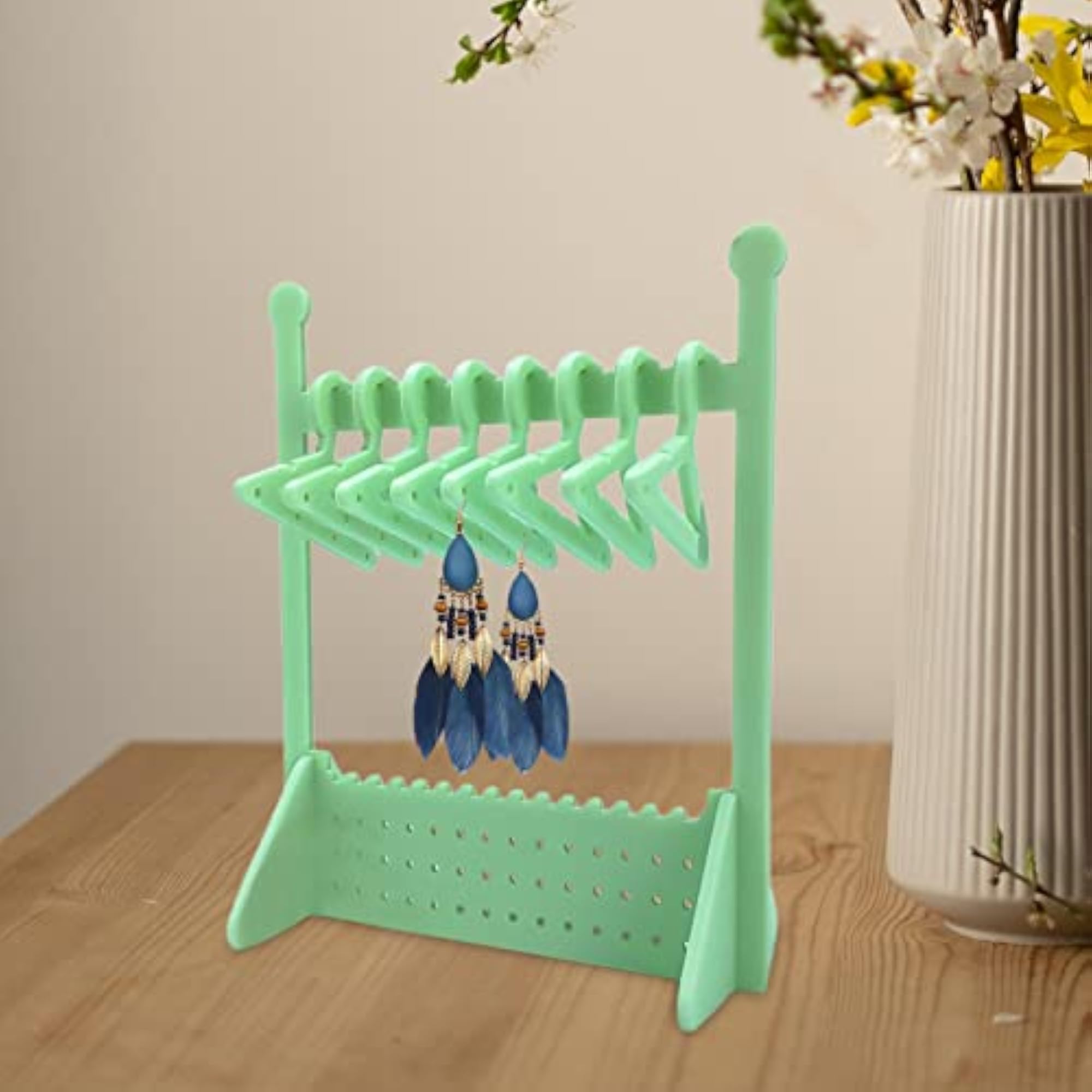 Green Tabletop Earring Display Rack for Jewelry Showcase