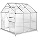TecTake Invernadero de jardín policarbonato Transparente Aluminio casero Plantas Cultivos 5,85m³ -...