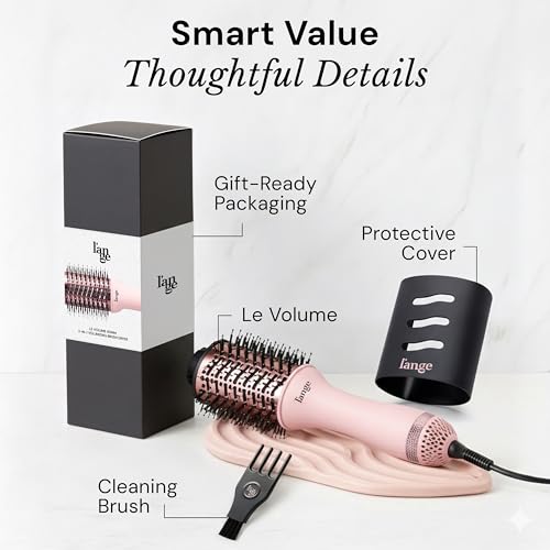 L'ANGE HAIR Le Volume 2-in-1 Titanium Blow Dryer Brush | Frizz Control Blowout Hair Dryer Brush for Drying and Styling | Volumizing Hot Air Styler for All Hairstyles | Oval Barrel | Blush - 75mm - image 8