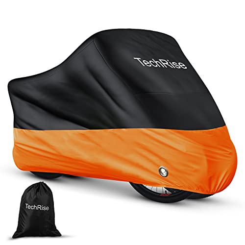 TechRise Housse Vélo pour 2-3 vélos, Bâche Vélo Extérieur 190T Nylon Anti-vent, Pluie, Poussière, UV avec trous pour cadenas et sac de rangement - Protection pour Vélos et Trottinettes Électriques/MTT