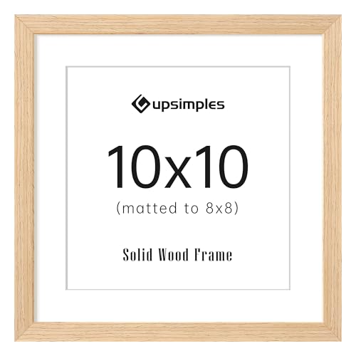 upsimples 10x10 Picture Frame Solid Wooden Nursery Decor 1Pack Natural