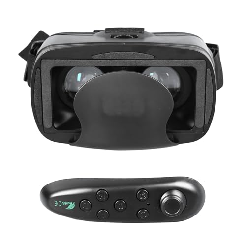 Fockety Auriculares VR para Teléfono, Auriculares Universales de Realidad Virtual, Gafas VR, Cascos con Gafas 3D con Lentes HD Antiazules Protegidas para TV, Películas y Videojuegos 3D