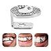 Milisten Single Tooth Grill Cap Silver Hip Hop Dental Jewelry for Men Fashion Mouth Grills Crystal Bling Accessory for Costume and Rapper Style