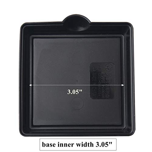 Bangqiao 16 Pack 3.20 Inch Plastic Square Plant Pot Saucer Tray For Indoor And Outdoor Plants, Black #TOP2