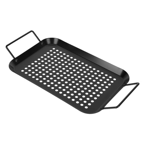 Generic 1Pc Non-Stick Grill Mats Barbecue Tray BBQ Grill Plate Handles and Drain Holes for Easy Cleaning