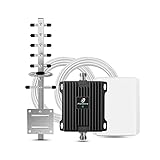 Cell Phone Signal Booster for Home and Office - Boosts 4G LTE Voice and Data for Multiple Users - Band 4 Mobile Cellular Repeater - Up to 4,500Sq Ft