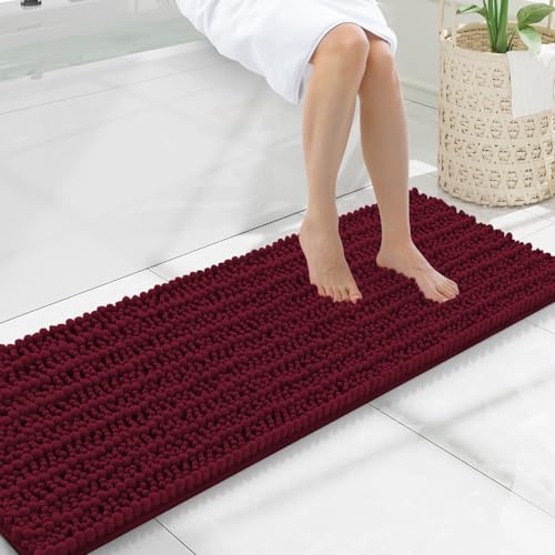 Smiry Bathroom Rugs Mat 47x17, Extra Soft Absorbent Chenille Bath