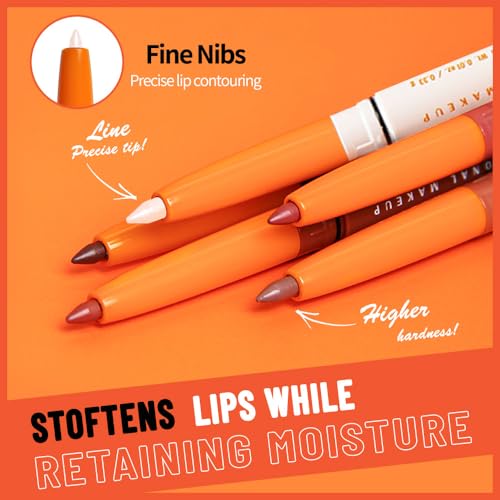 Image of Retractable Lip Liner Pencil for Shaping & Sculpting Lips,Creamy Matte Gel Crayon Lip Liner Pencil delineador de labios,Long Lasting Waterproof Lipstick LipLiner (01#, 1 Count (Pack of 1))