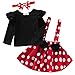 Vestido de princesa con diseño de Minnie Mouse para niña, de manga corta, para carnaval, cosplay, medieval, con lazo y tutú, para 1 – 4 años rojo/negro 110 cm