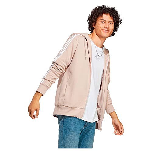 Image of adidas mens Essentials French Terry 3-stripes Full-zip Hoodie