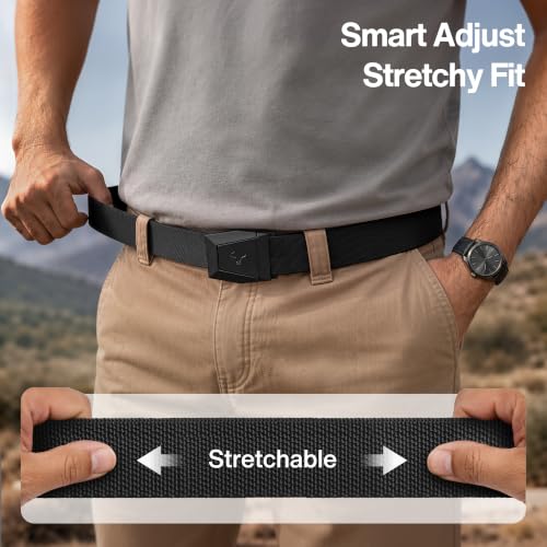 Image of BULLIANT Stretch Tactical Web Belt For Men-Trimmable 1.5 inch-Adjustable Fit | Smooth Sliding | Adjustable for Precise Fit | Tailored Size | Rugged Nylon for Heavy Duty, Hiking, Hunting