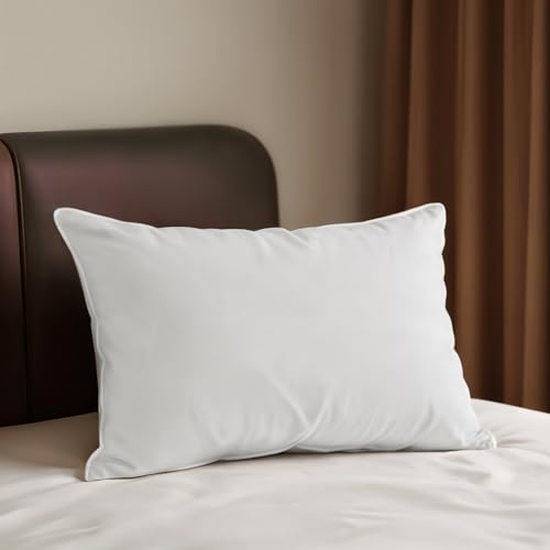 Image of Luxury Comfort White Pillow with White Beading | Soft Microfiber Fabric | Plush Conjugate Fiber Filling | Elegant & Durable Design | Standard 27 x 17 Inch | Set of 1