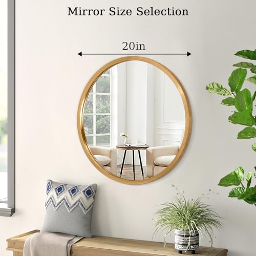 Image of AOAOPQ Small Matte Frame Circle Mirror for Wall Round Mirror for Bathroom Entryway Living Room Hallway Bedroom Gold Mirror Entryway Vanity
