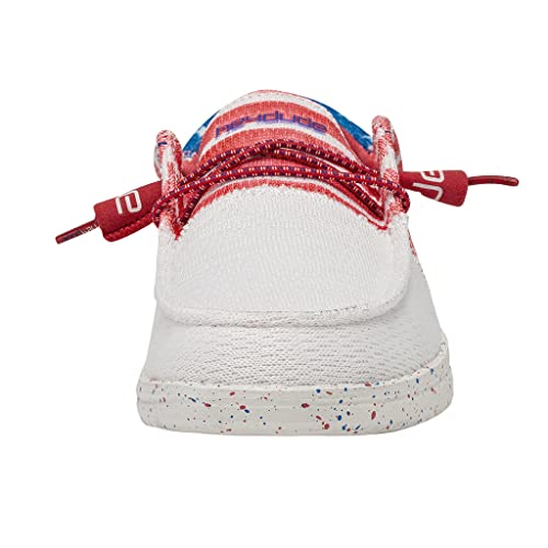 Image of HEYDUDE Women's Wendy Sox Tri Americana Size 5 | Women's Shoes | Women's Lace Up Loafers | Comfortable & Light-Weight