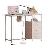 NinPeen Nail Table with dust Collector，Small Manicure Table with Drawers for Nail tech，Nail Station with Open Shelf for Home,Workshop,Makeup Beauty Salon Workstation (White)