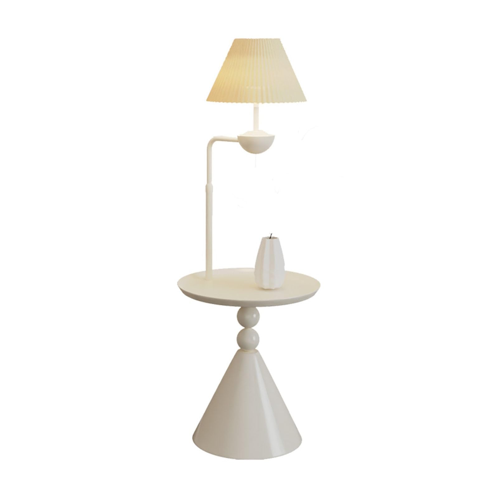 LJHFG63KUYT Standing Lamps Floor Lamp with Table, Rustic Side for Bedroom & Living Room, Mid Century Modern Decorate(White)