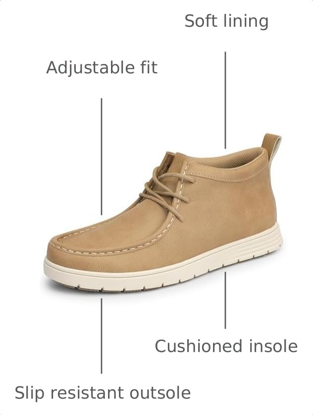 Image of shoeslocker Casual Mens Loafers Shoes Chukka Ankle Boots Slip-on Lace Up