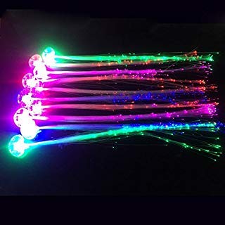 Acooemulticolor lights hair, light-up fiber optic bar dancing hairpin hair clip led flash barrettes clip braid for party favors 12pcs ACTFJ