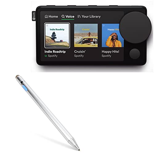 BoxWave Stylus Pen Compatible with Spotify Car Thing - AccuPoint Active Stylus, Electronic Stylus with Ultra Fine Tip for Spotify Car Thing - Metallic Silver