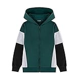 ALAVIKING Kids Soft Fleece Zip up Hoodie Raglan Long Sleeve Color Block Sweatshirt Athletic hoodie f