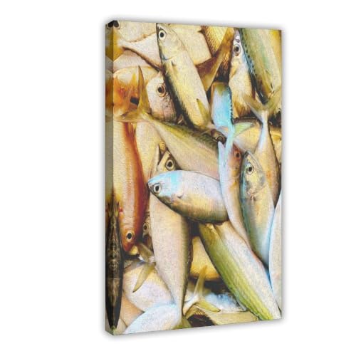 Poster poisson cuisine et salon toile deco murale 20x30 cm