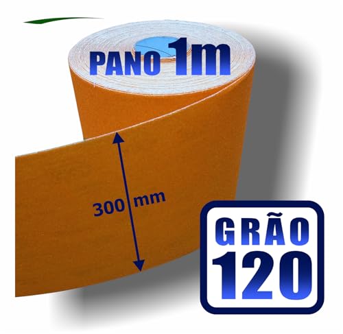 Lixa Para Madeira Lixadeira Costado Pano Rolo 1m x 30cm Grãos a Escolher (Grão 120)