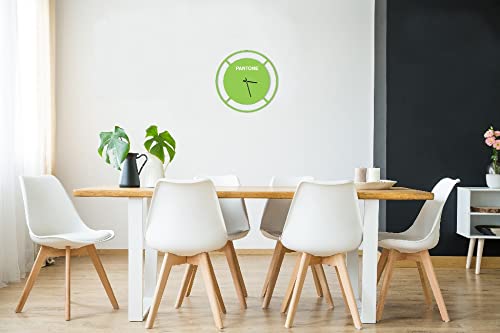 Pantone by Homemania Homemania Drive Round Wall Clock for Living Room Kitchen, Office, Green, White Metal 40 x 0.15 x 40 cm - Image 4