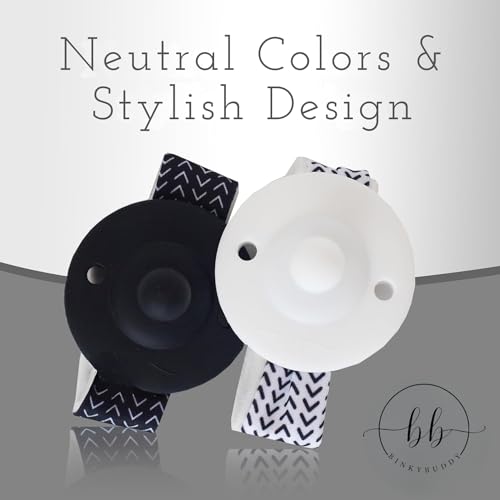 Image of Wrist Pacifier w /Fabric Band (Patent Pending), Self-Soothing Pacifier, Baby Gift, All Ages 0+ (Black)