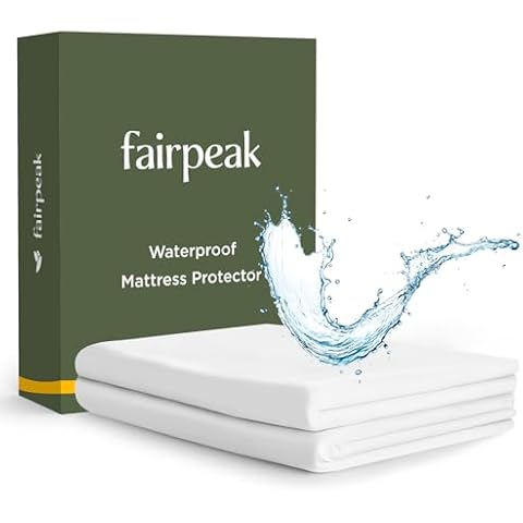 Fairpeak Mattress Protector Waterproof, Mattress Covers, Premium Fitted Sheet Style, Against Spill Stains Dust, Deep Pocket Fitting Up to 15" Mattress, Breathable, Quiet, Soft, White, Full Size Cover
