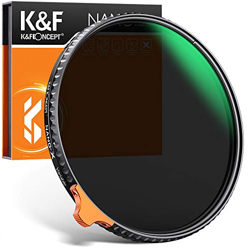 K&F Concept Nano-X 77mm ND Filter Variabler Graufilter ND2-400 (1-9 Stop) Vario ND Filter mit Filtertasche