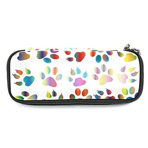 Estuche organizador de gran capacidad, estuche de cuero para estudiantes, doble cremallera, estuche para lápices, abstracto, morado oscuro, rosa, Multicolor 2, 19x7.5x3.8cm/7.5x3x1.5in, Organizador de