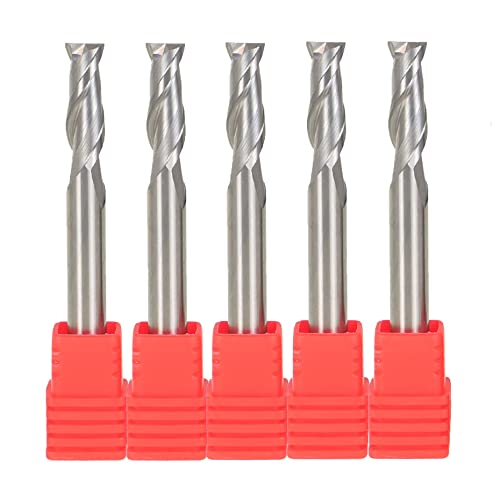 Image of kimllier 5Pcs 1 /4 Inch Helix Carbide End Mill 2 Flute 30 Degree CNC Square Nose End Mill Bits Straight Shank Drill Bits