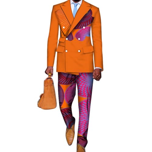 Costume africain hommes grandes tailles ensemble veste et pantalon pour une silhouette élégante