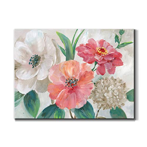 Floral Canvas Wall Art Print Decoration Multi Color Flower Painting Artwork for Living Room Bedroom Office, Ready to Hang