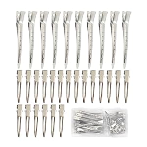 30 Pieces Metal Hair Clips Duck Billed Hair Clips Alligator Curl Clips for DIY Bow, Hair Accessories for Women Styling