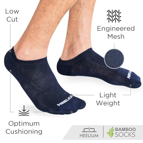 Image of HEELIUM Bamboo Ankle Socks for Men & Women | Ultra-Soft, Odour-Free, Thin & Breathable | 3X Softer than Cotton | Sizes - M (UK 4-8) & L (UK 9-13)