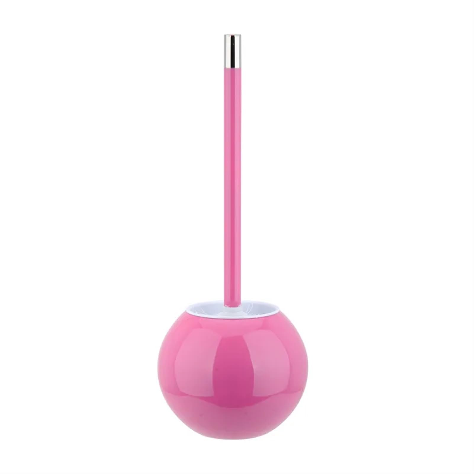 Tyuhduyur One Color Stainless Steel Toilet Brush Set Creative Round Colorful Toilet Bowl Brush With Holder Toilet Brush Bathroom(Blue) ( Pink)