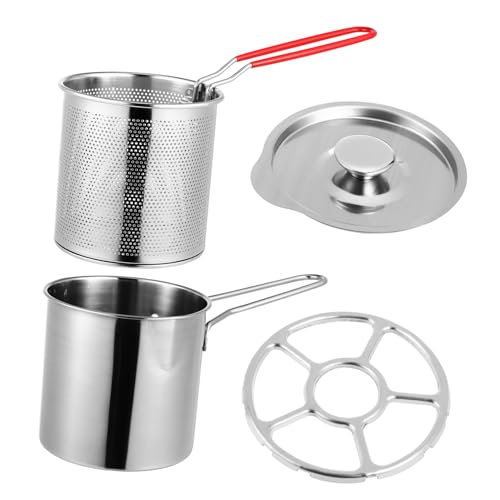 MUCKLILY Friteuse Acier Inoxydable Avec Panier à Friture Marmite à Friture Profonde Kit De Friteuse Pour Aliments De Cuisine