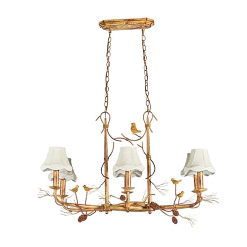 Lustre rustique créatif E14 en métal travaillé au design art déco affirmé