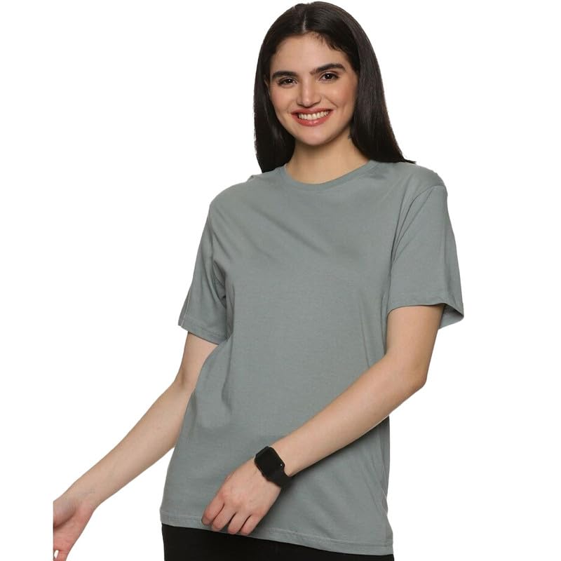 zenifit Women’s Plain Grey Cotton T-Shirt – Soft Breathable Fabric, Classic Round Neck, Regular Fit Casual Top Size -S │(C... - Review, Price and Buying Guide