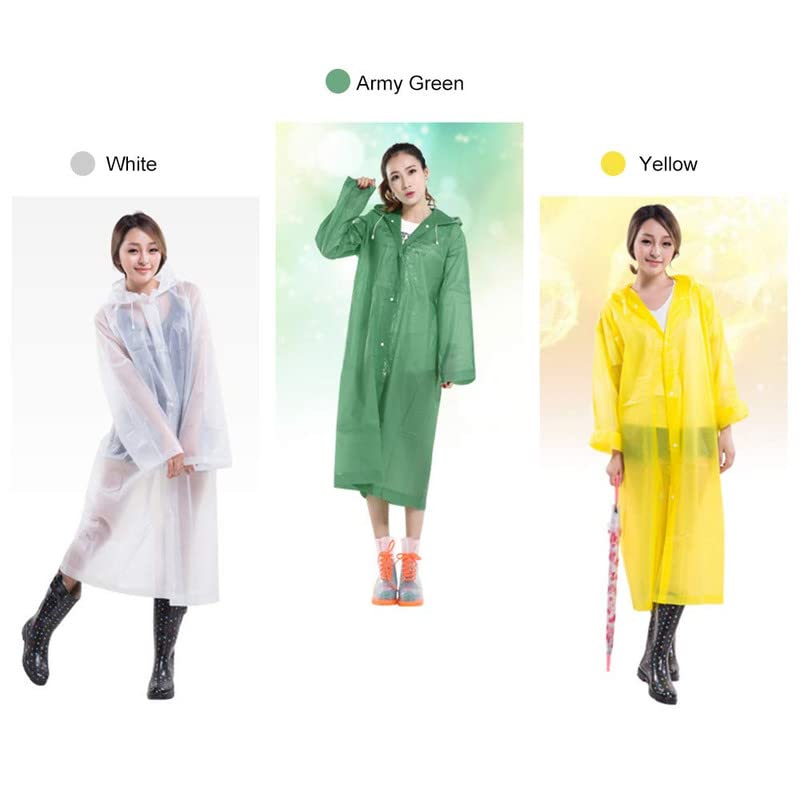 Image of AUGEN By Visions India Women EVA Waterproof Transparent Rain Coat Hooded Outdoor Water Resistant Portable Raincoat Suit for Unisex EVA Rain Coat (Free Size)