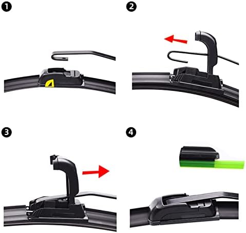 Miniatura 6 de Limpiaparabrisas de automóvil de 22 pulgadas + 20 pulgadas, calidad de fabricante original, tipo U, universal, de goma suave, sin marco, sin