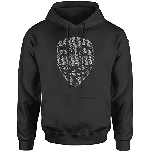Hoodie V for Vendetta Anonymous Mask Adult Small Black