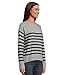 Liverpool Los Angeles Women's Long Sleeve Crew Neck Dropped Shoulder Sweater Light Grey/Charcoal Stripe Large