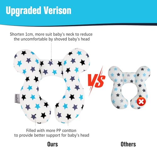 Image of KAKIBLIN Baby Travel Pillow, Upgraded Baby Neck Pillows for Car Seat, Infant Neck Support Pillow for Head and Neck,Newborn Head Support for Car Seat,Pushchair
