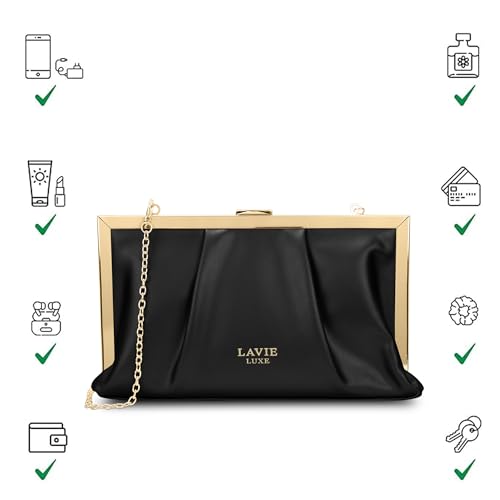 Image of Lavie Luxe Women's Pleatz25 Framed Clutch | Ladies purse | Gift For Women