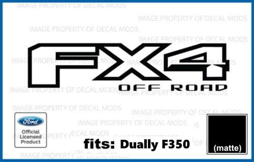 Decal Mods FX4 Offroad - Calcomanías adhesivas para Ford F350 F450 DUALLY ONLY troquelado (2017-2020)  DCBM Outline (juego de 2) Dimensiones 12 x 3