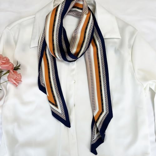 Silk Head Scarf for Hair Fashion Headwrap for Women Lightweight Neck Tie